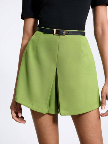 Maija Women's Solid High Waist Pleated Mini Skort