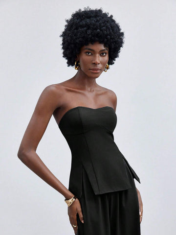 Maija Women's Spring/Summer Color Block Long Sleeve Casual Top With False Two Pieces Design