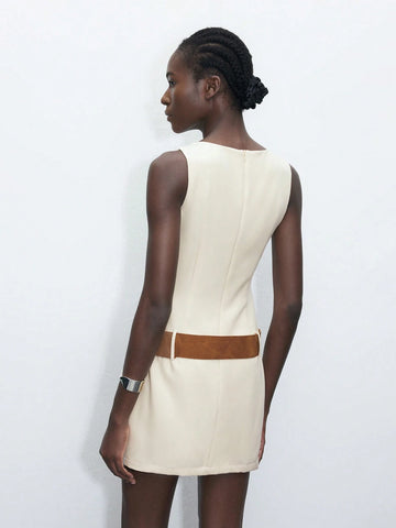Women's Summer Fashion Solid Color Sleeveless Dress