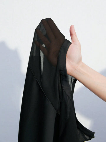 Maija Women's Summer Solid Color Round Neck Mesh Patchwork Batwing Short Sleeve Loose Shirt