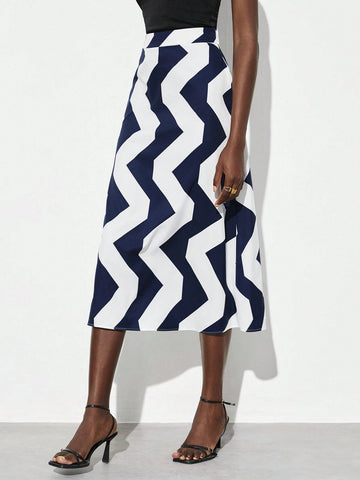 Maija Women's Wave Striped Skirt