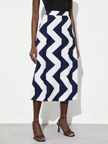 Maija Women's Wave Striped Skirt