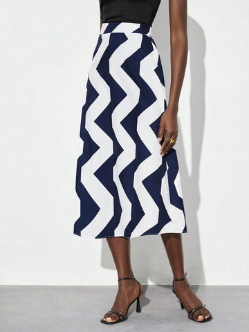 Maija Women's Wave Striped Skirt