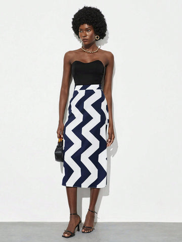 Maija Women's Wave Striped Skirt