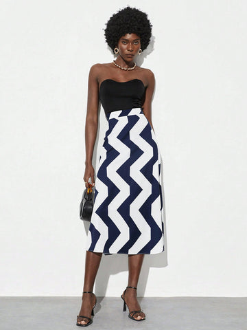 Maija Women's Wave Striped Skirt