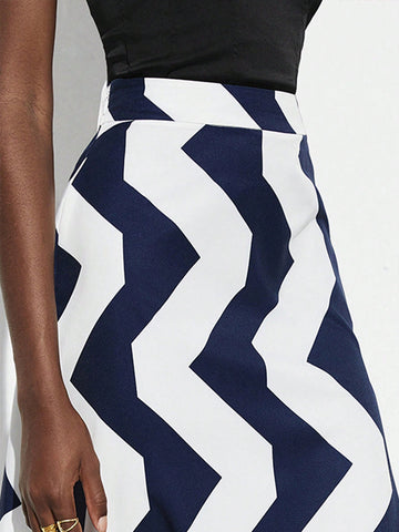 Maija Women's Wave Striped Skirt