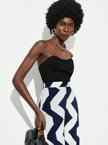 Maija Women's Wave Striped Skirt