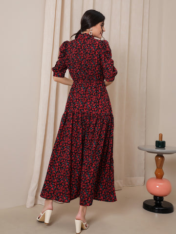 Modely Ditsy Floral Puff Sleeve Shirt Dress