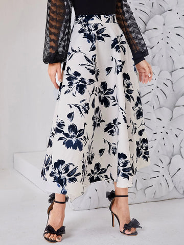 Modely Floral Print Flare Skirt