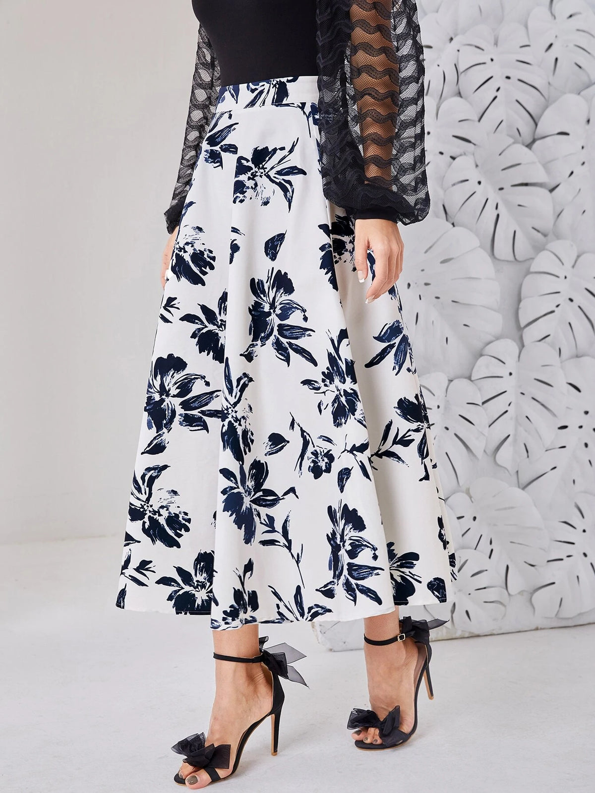 Modely Floral Print Flare Skirt