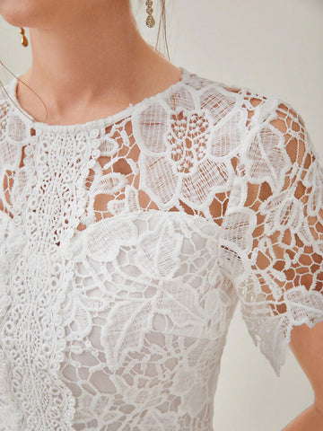 Modely Guipure Lace Overlay Dress