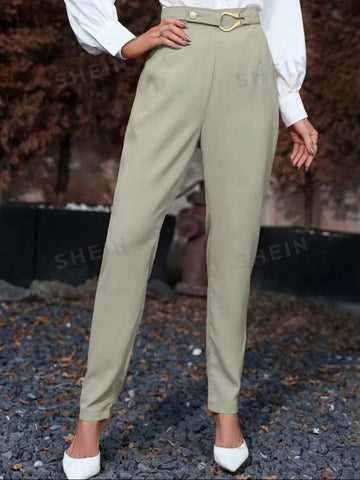 Modely High Waist Button Tapered Pants