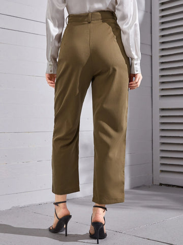 Modely High Waist Plicated Detail Tailored Pants