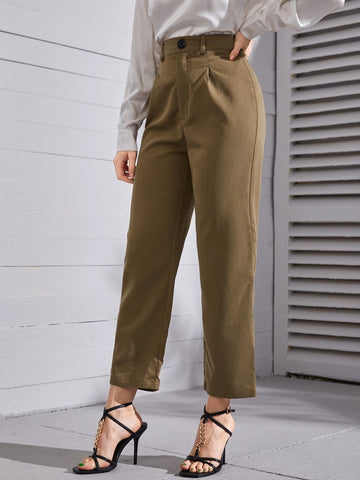 Modely High Waist Plicated Detail Tailored Pants