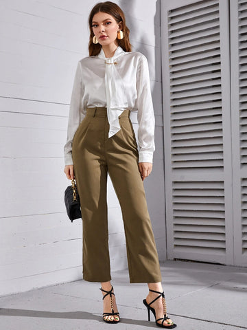 Modely High Waist Plicated Detail Tailored Pants