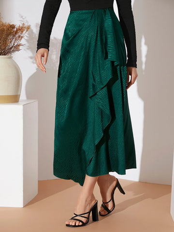 Modely High Waist Ruffle Wrap Skirt