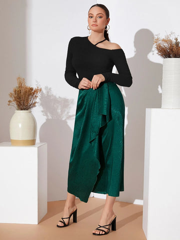 Modely High Waist Ruffle Wrap Skirt