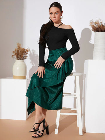 Modely High Waist Ruffle Wrap Skirt