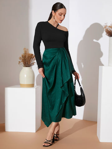 Modely High Waist Ruffle Wrap Skirt