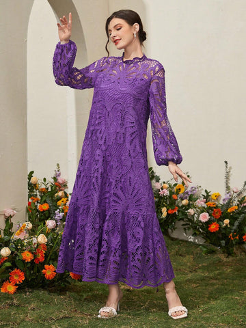 Lace Lantern Sleeve Women's Dress