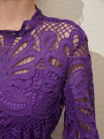 Lace Lantern Sleeve Women's Dress