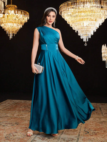 Ladies' One Shoulder Sleeveless Dress