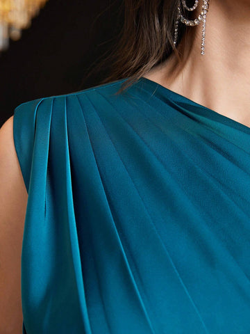 Ladies' One Shoulder Sleeveless Dress