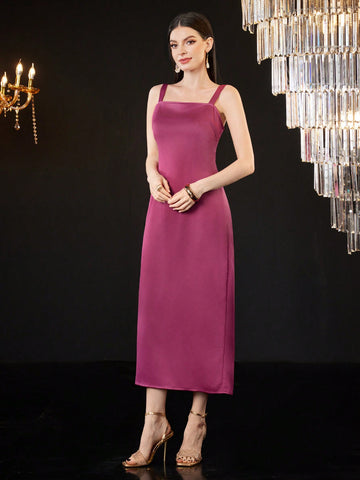 Ladies' Sequined Mesh Long Sleeve Jacket And Cami Dress Set