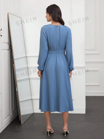 Ladies' Solid Color A-Line Empire Waist Dress