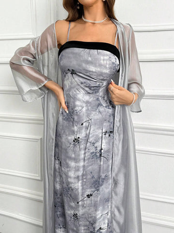 Tie Dye Tube Dress & Open Front Coat