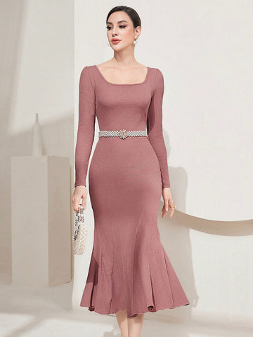 Women'S Slim Fit Mermaid Hem Dress