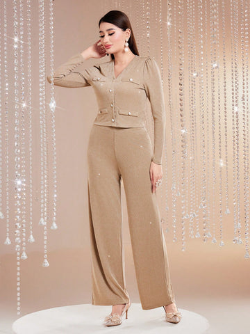 Women'S Solid Color Two-Piece Set