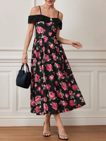 Women's Casual Floral Print Simple Daily Dress, Random Style