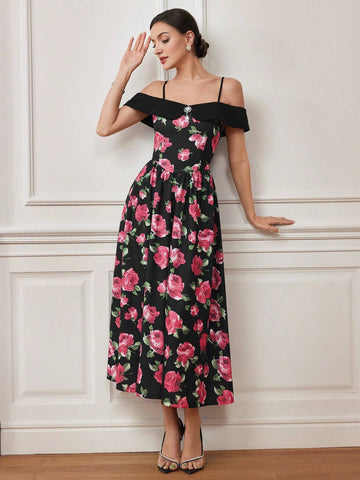 Women's Casual Floral Print Simple Daily Dress, Random Style