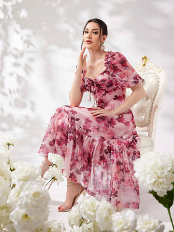 Women's Casual Printed Simple Daily Dress (Random Pattern)