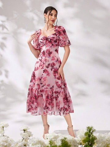 Women's Casual Printed Simple Daily Dress (Random Pattern)