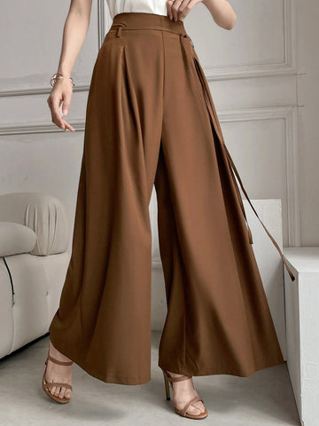 Modely Women's Casual Solid Color Wide Leg Pants
