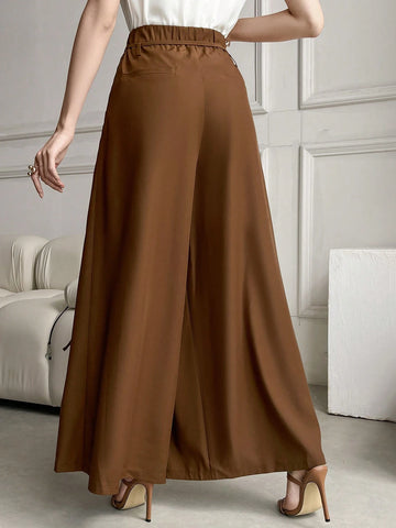 Modely Women's Casual Solid Color Wide Leg Pants