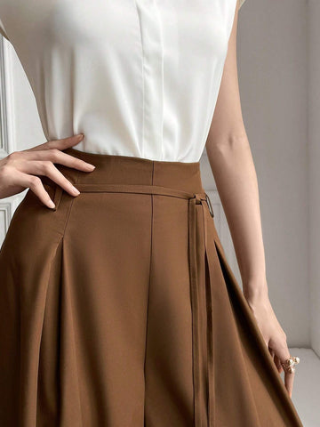 Modely Women's Casual Solid Color Wide Leg Pants