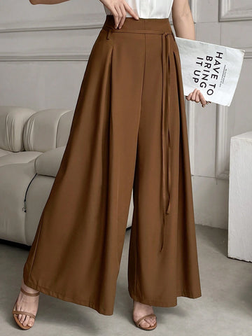 Modely Women's Casual Solid Color Wide Leg Pants