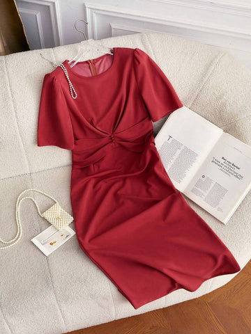 Women's Elegant Solid Color Bodycon Dress For Summer