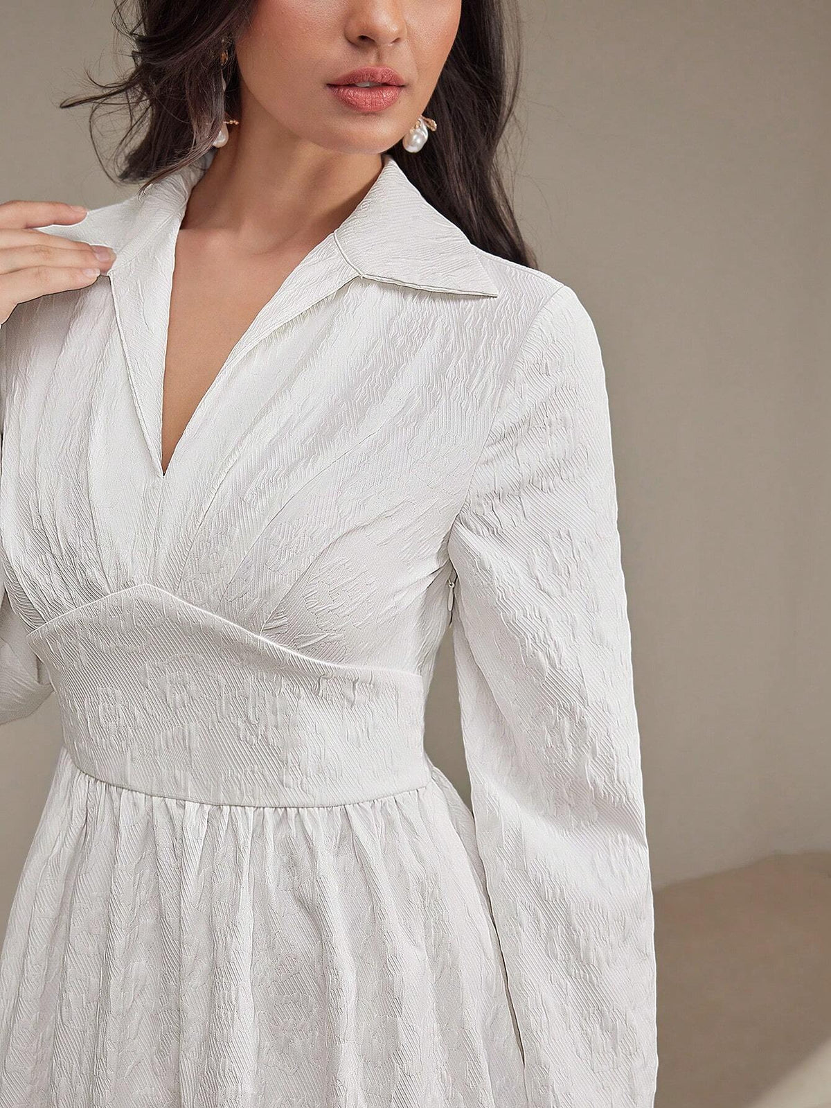 Women's Elegant Solid Color Long Dress, Spring Autumn