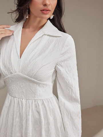 Women's Elegant Solid Color Long Dress, Spring Autumn