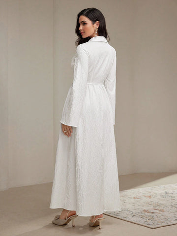 Women's Elegant Solid Color Long Dress, Spring Autumn