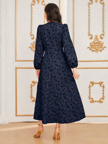 Women's Embroidered Elegant V-Neck Dress