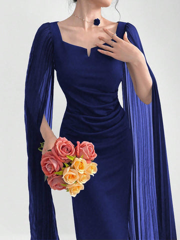 Women's Exaggerated Long Sleeve Bodycon Elegant Party Dress For Summer