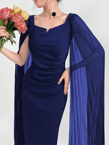 Women's Exaggerated Long Sleeve Bodycon Elegant Party Dress For Summer