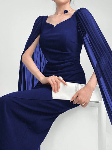 Women's Exaggerated Long Sleeve Bodycon Elegant Party Dress For Summer