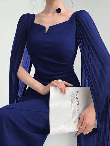 Women's Exaggerated Long Sleeve Bodycon Elegant Party Dress For Summer