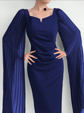 Women's Exaggerated Long Sleeve Bodycon Elegant Party Dress For Summer